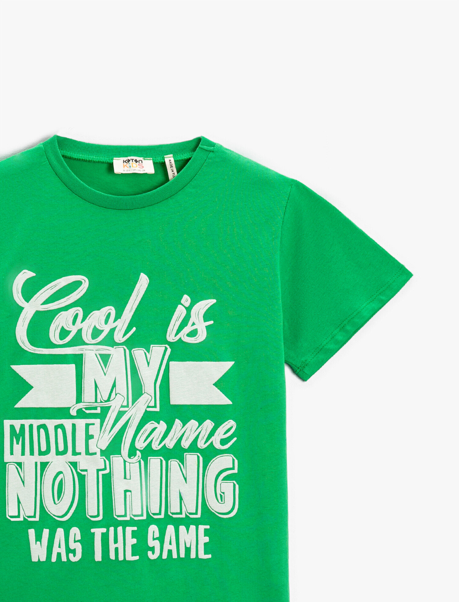  Erkek Çocuk Slogan Baskılı Kısa Kollu Tişört Pamuklu