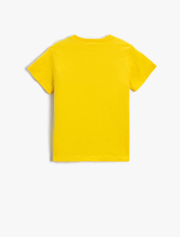 Erkek Çocuk Slogan Baskılı Kısa Kollu Tişört Pamuklu