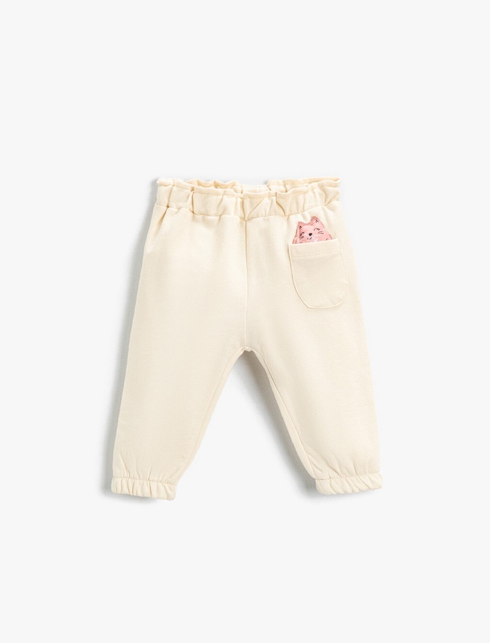 Kız Bebek Jogger Cep Detaylı Eşofman Altı Pamuklu