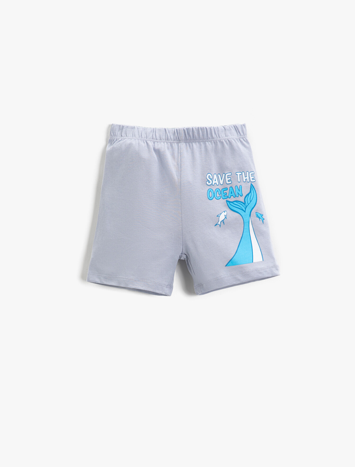  Erkek Bebek Baskılı Beli Lastikli Şort Pamuklu