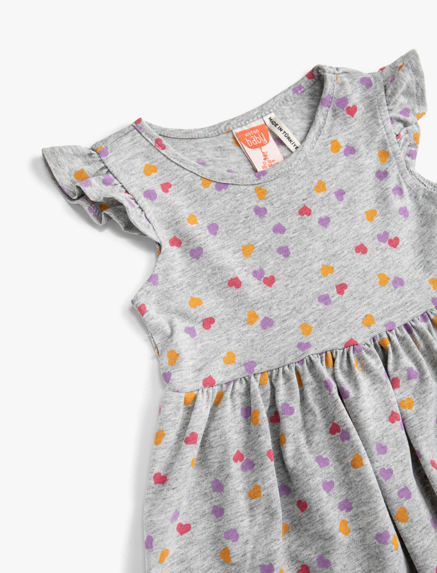  Kız Bebek Penye Elbise Çiçek Baskılı