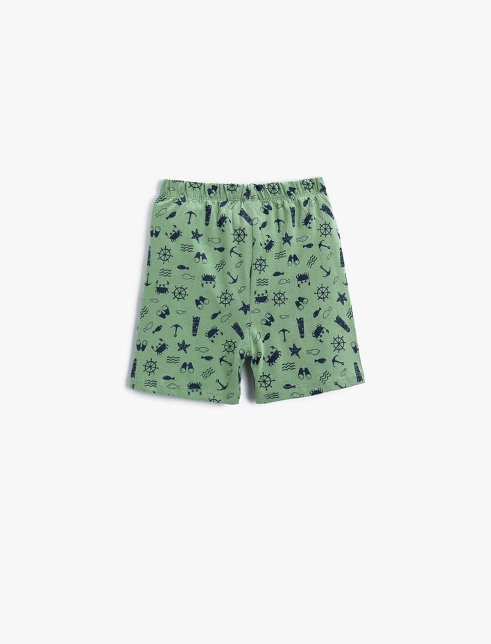Erkek Bebek Baskılı Şort Pamuklu