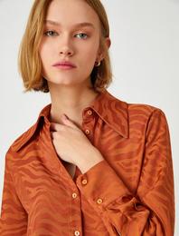 Desenli Bluz Uzun Kollu