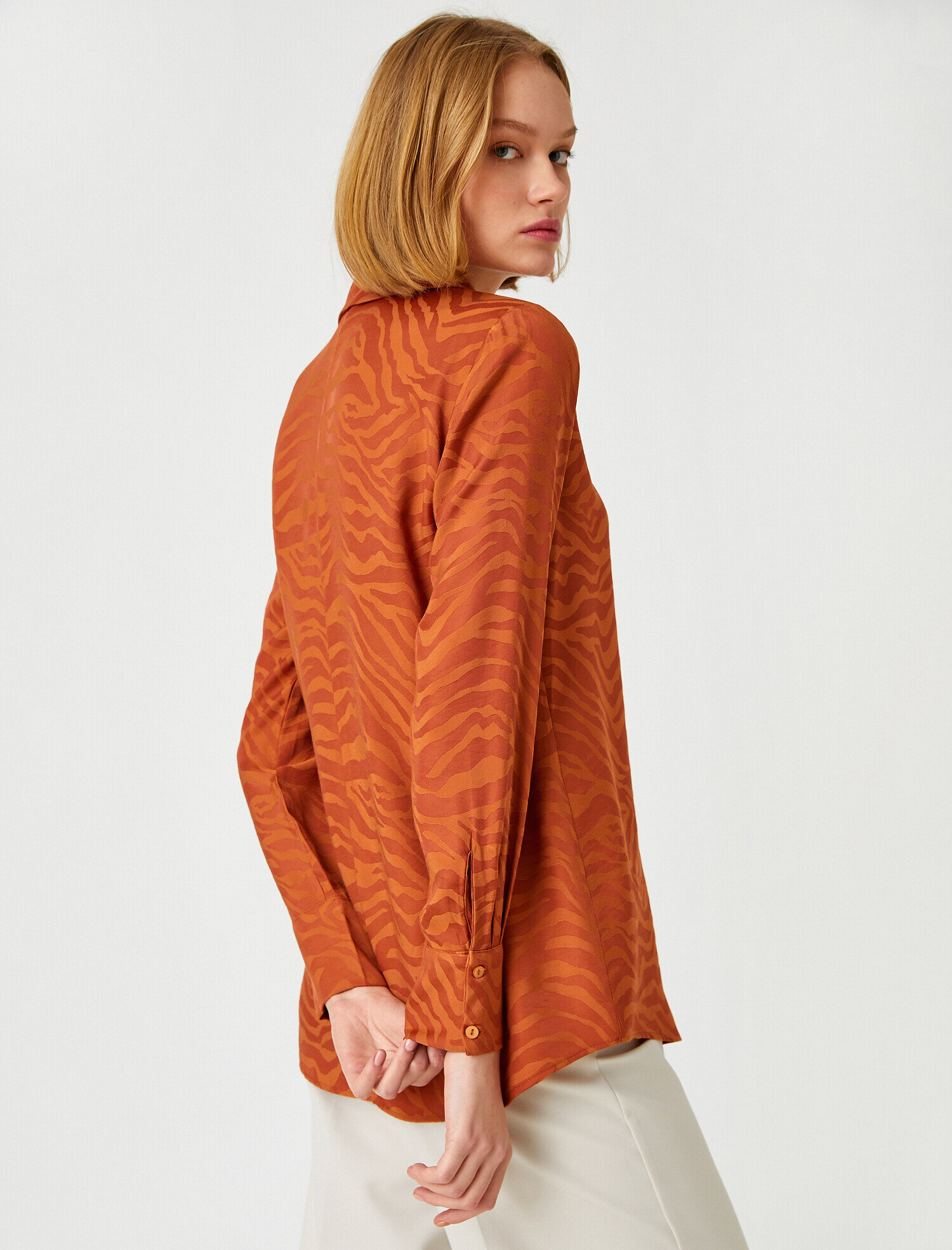   Desenli Bluz Uzun Kollu