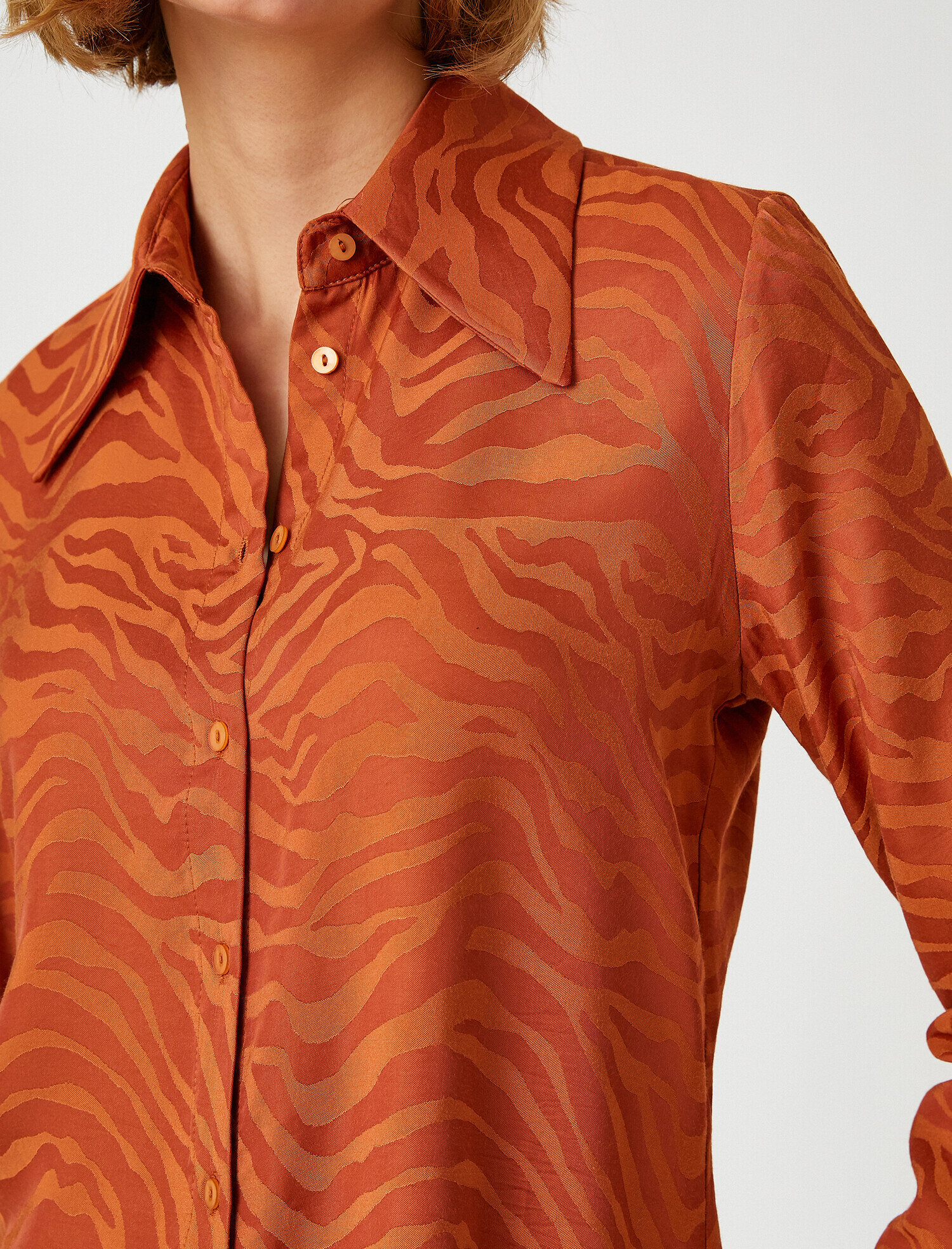   Desenli Bluz Uzun Kollu