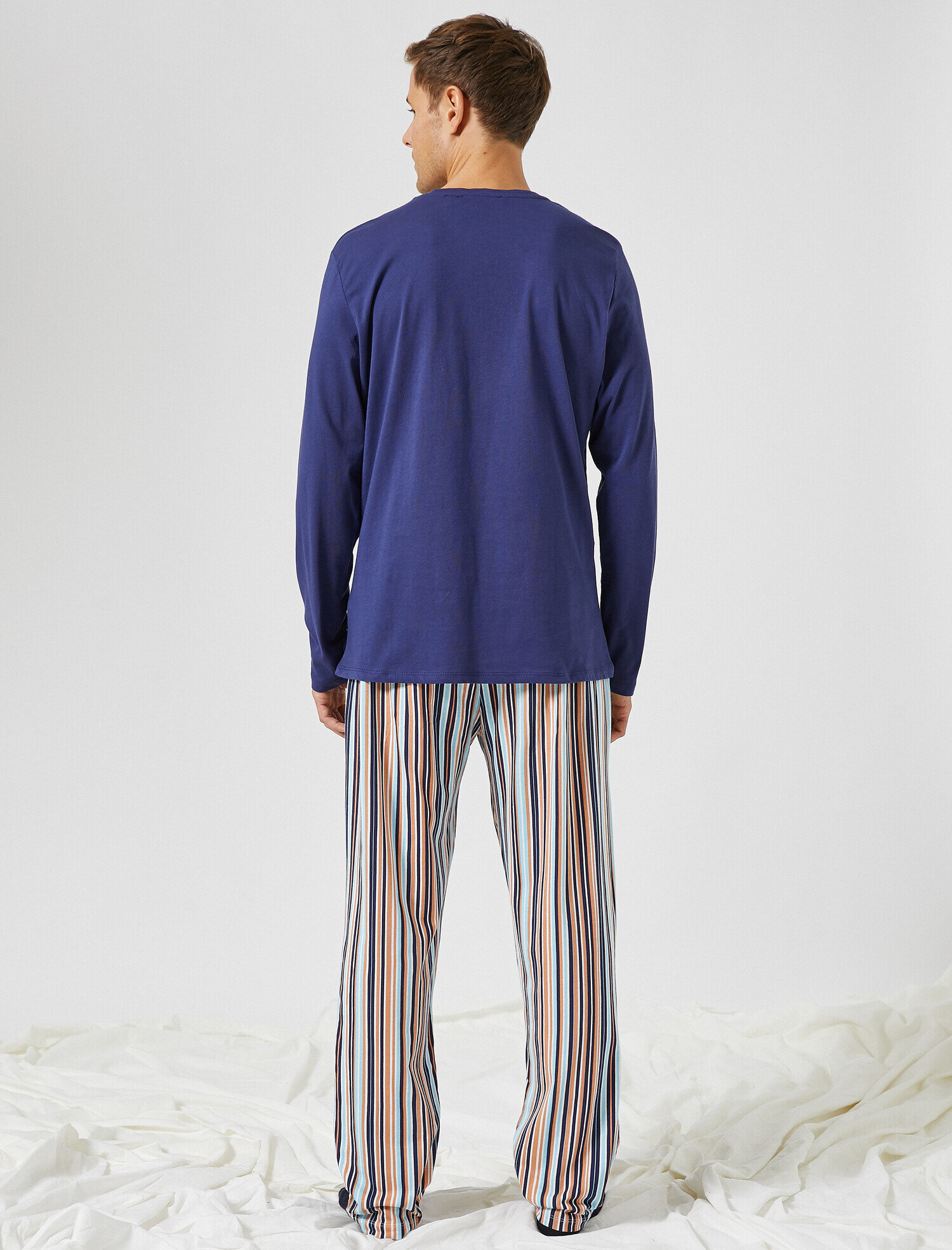   Baskılı Uzun Kollu Pamuklu Pijama Takımı