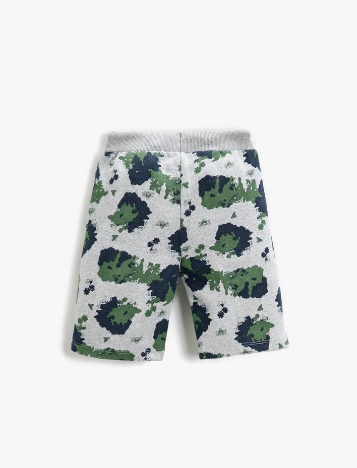 Erkek Çocuk Tropik Baskılı Şort Beli Bağlamalı