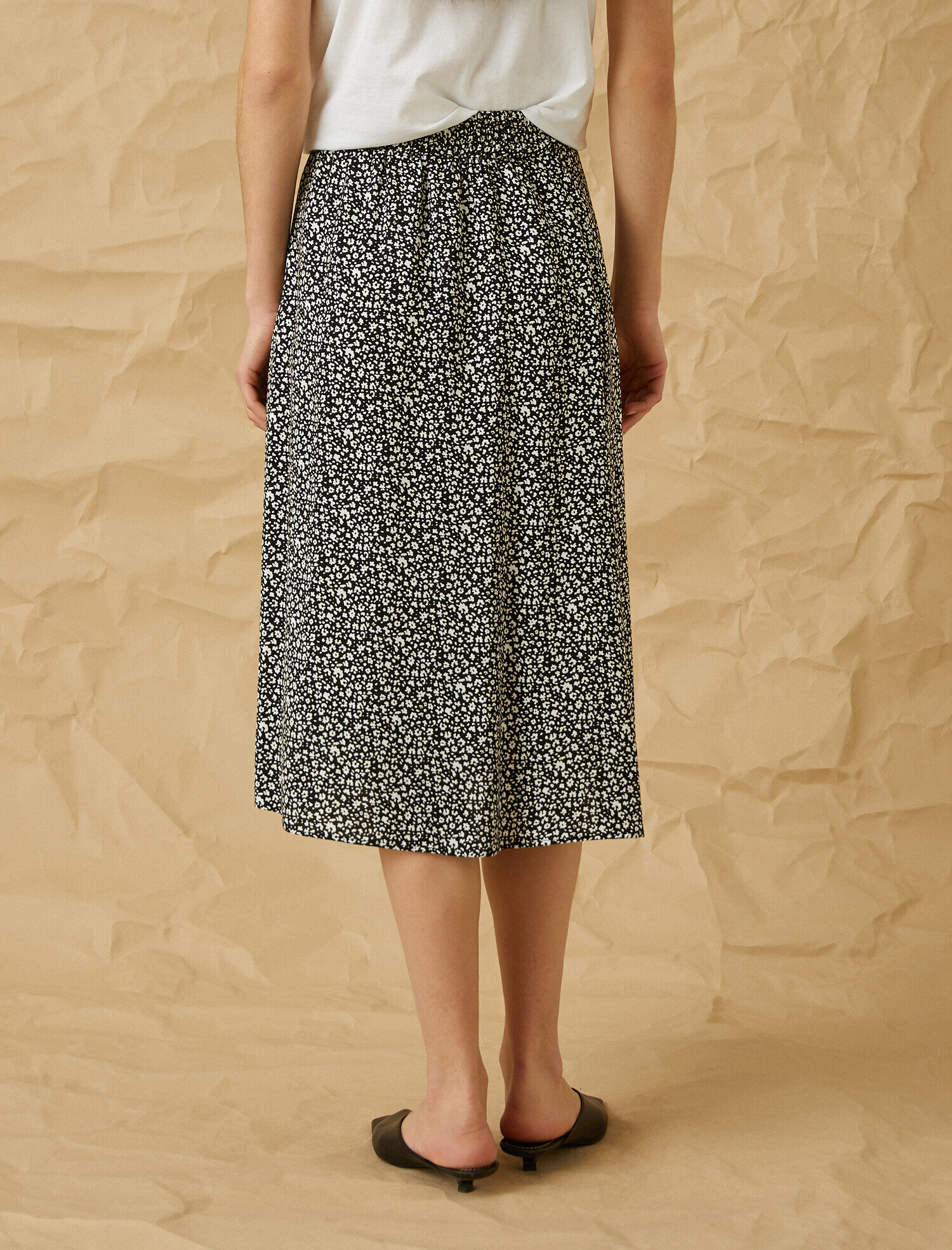   Yüksek Bel Midi Etek