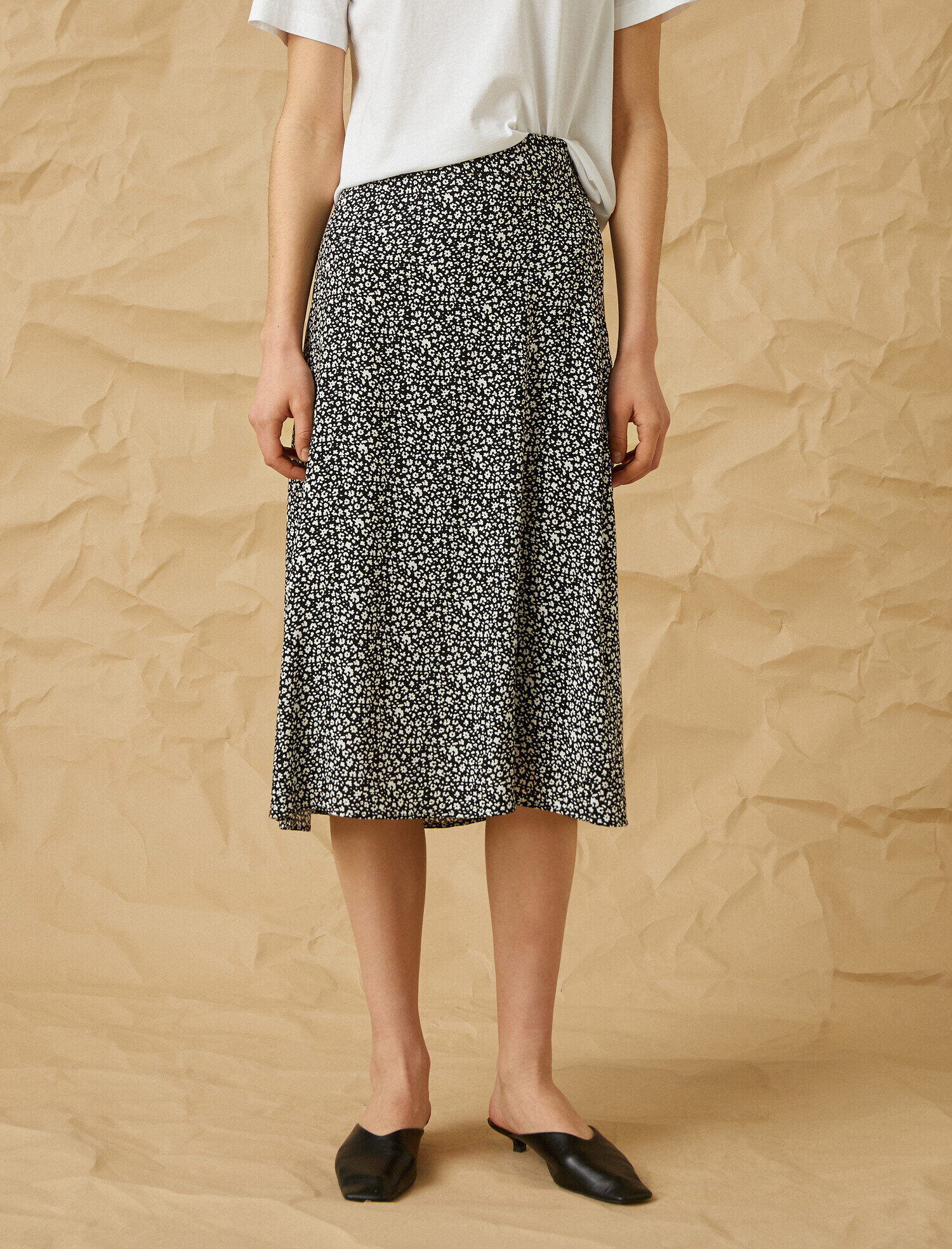   Yüksek Bel Midi Etek