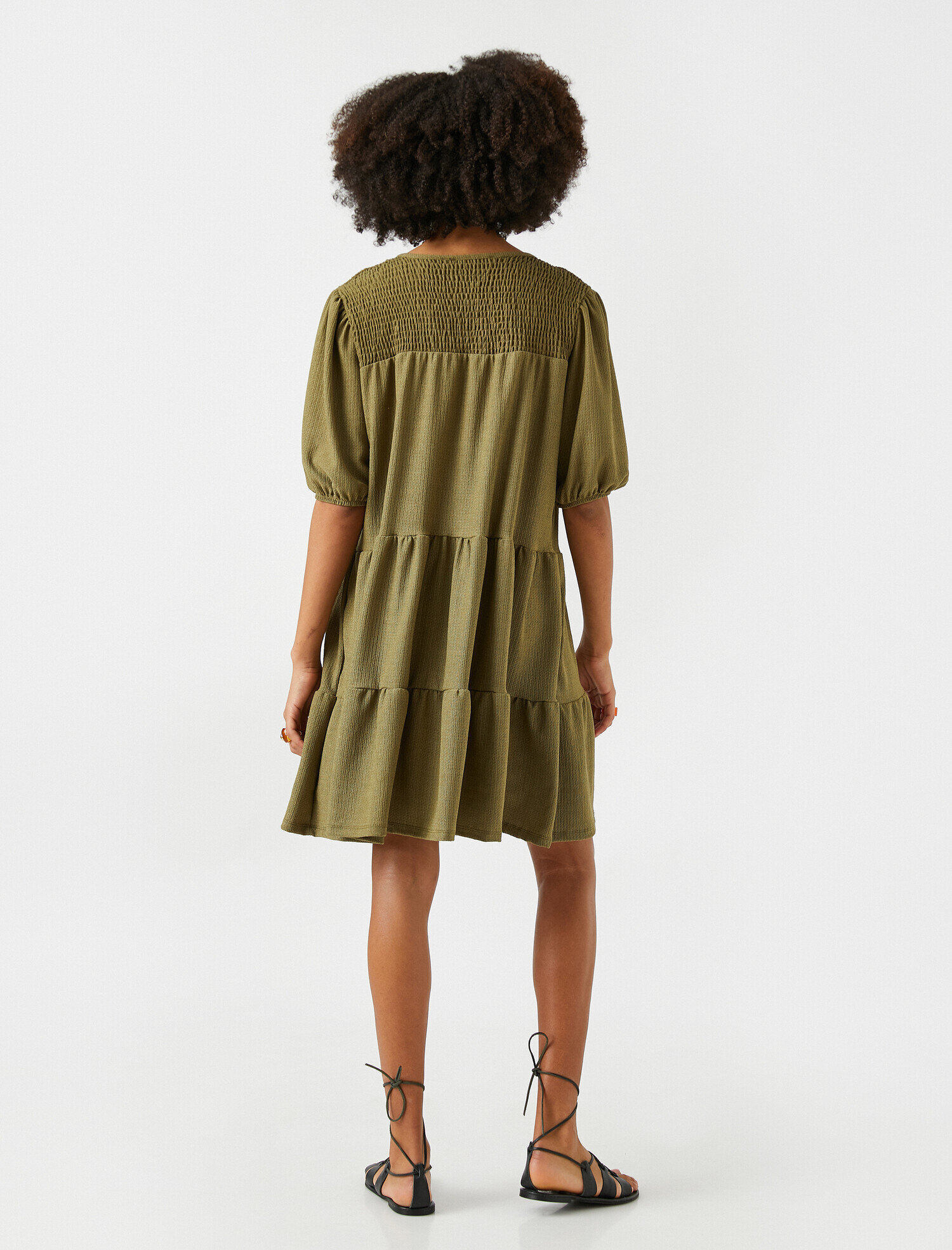 Fırfırlı Midi Elbise