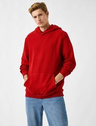 Oversize Basic Kapüşonlu Sweatshirt