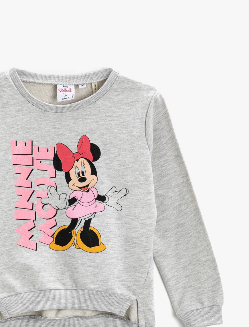 Kız Çocuk Minnie Mouse Lisanslı Baskılı Sweatshirt Pamuklu