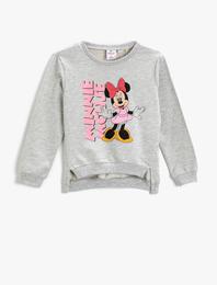 Minnie Mouse Lisanslı Baskılı Sweatshirt Pamuklu