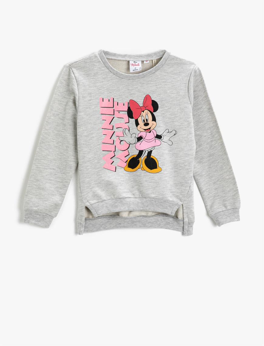  Kız Çocuk Minnie Mouse Lisanslı Baskılı Sweatshirt Pamuklu