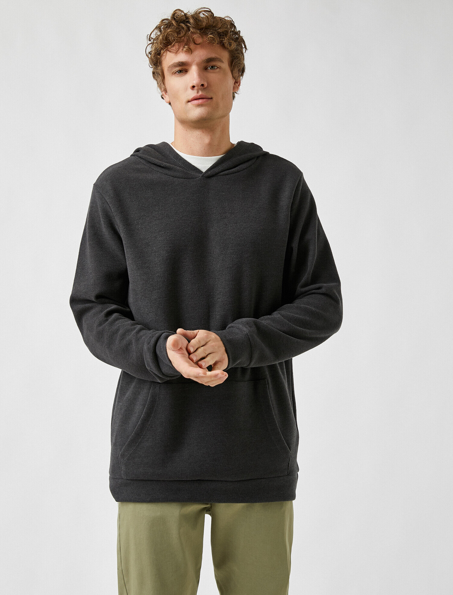   Oversize Basic Kapüşonlu Sweatshirt