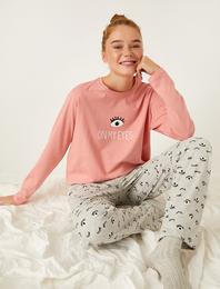 Baskılı Pamuklu Pijama Takımı