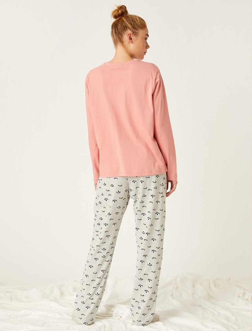   Baskılı Pamuklu Pijama Takımı