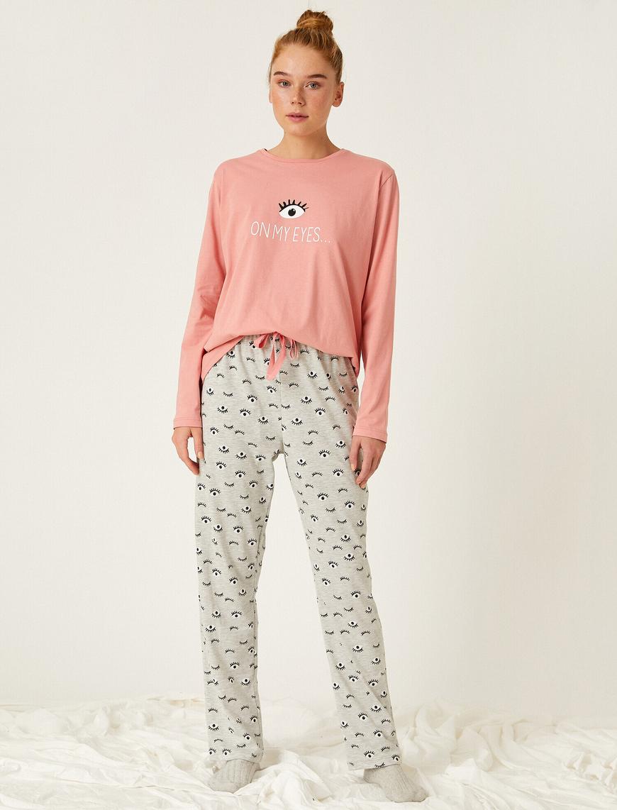   Baskılı Pamuklu Pijama Takımı