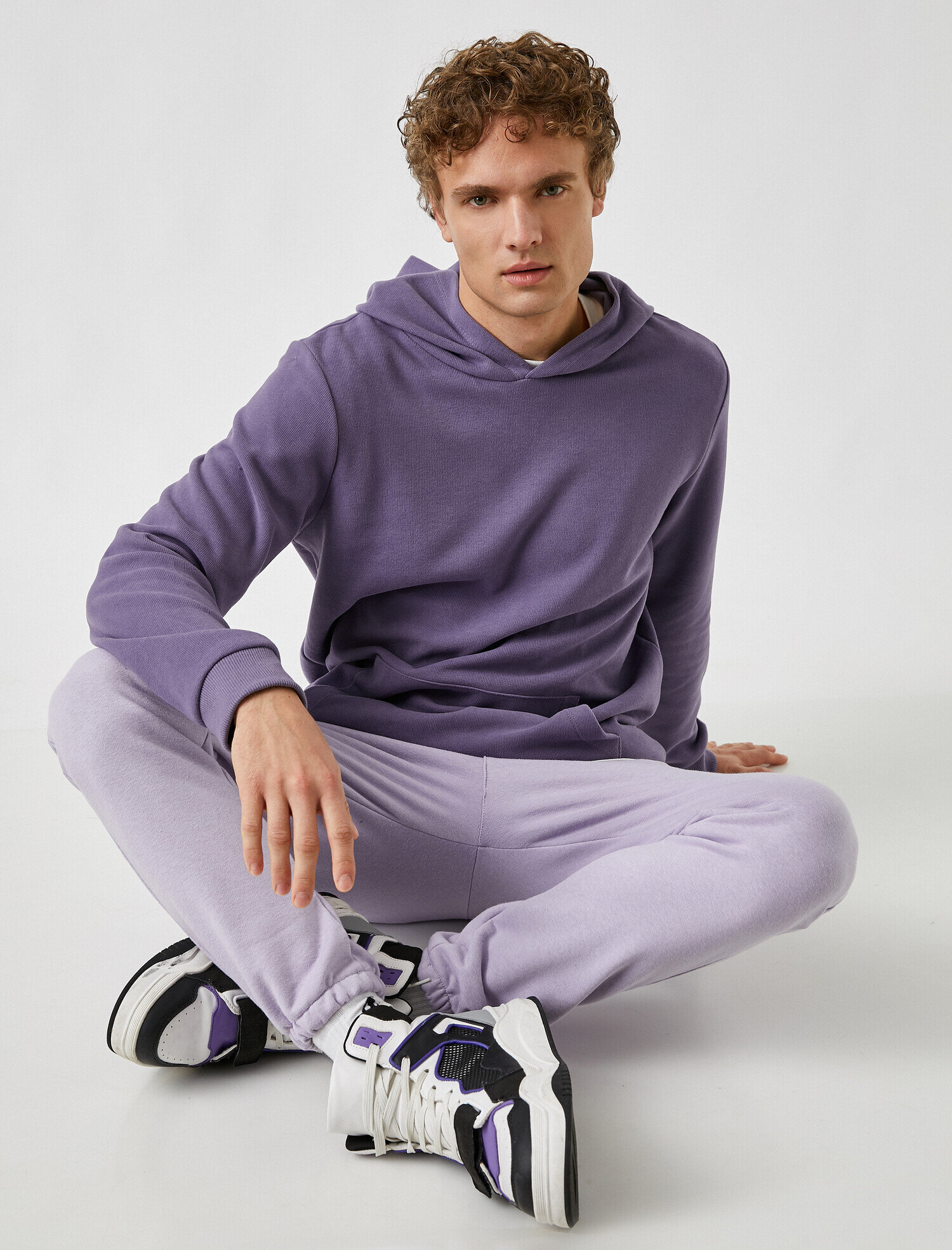 Oversize Basic Kapüşonlu Sweatshirt