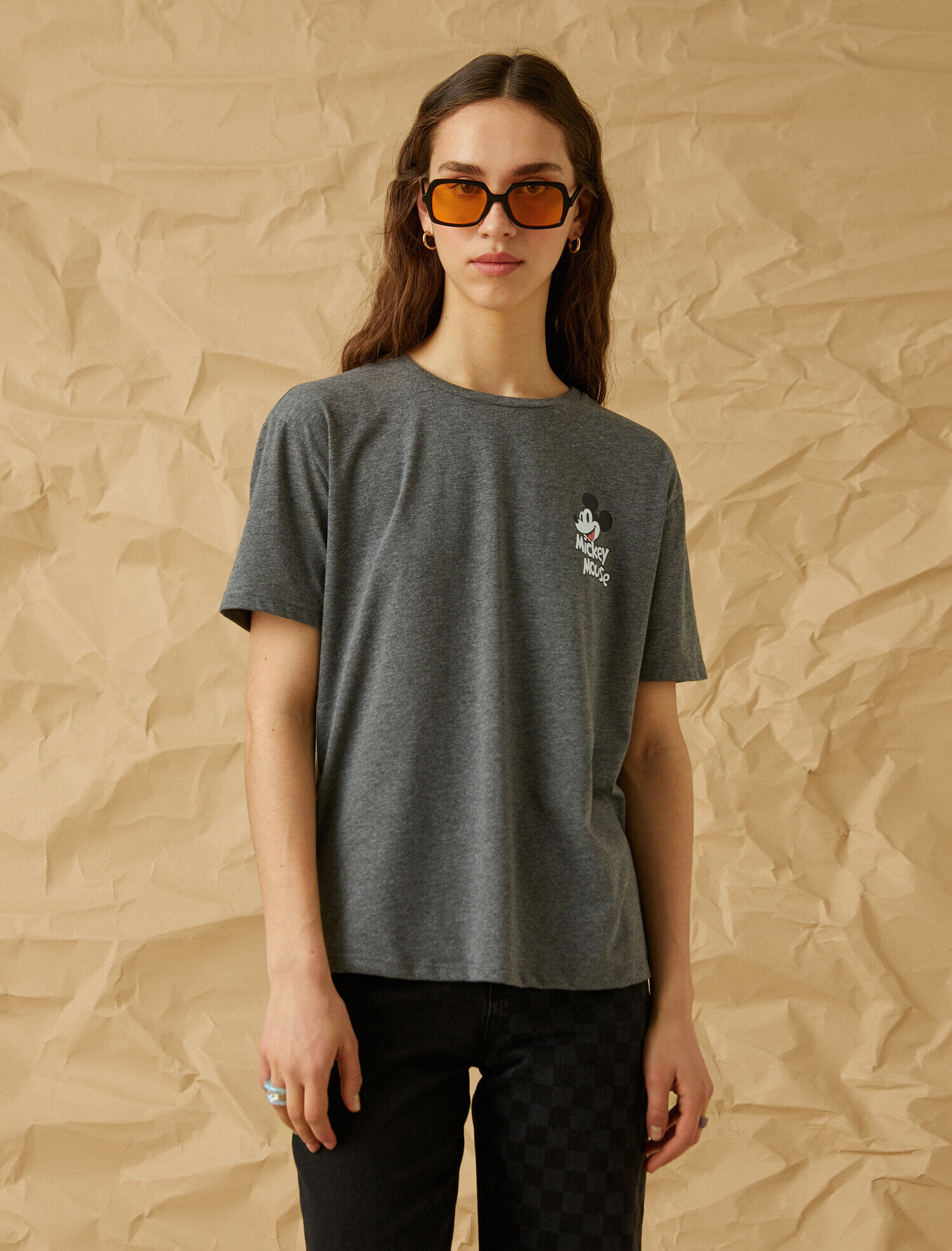   Disney Lisanslı Bisiklet Yaka Kısa Kollu Baskılı Tişört