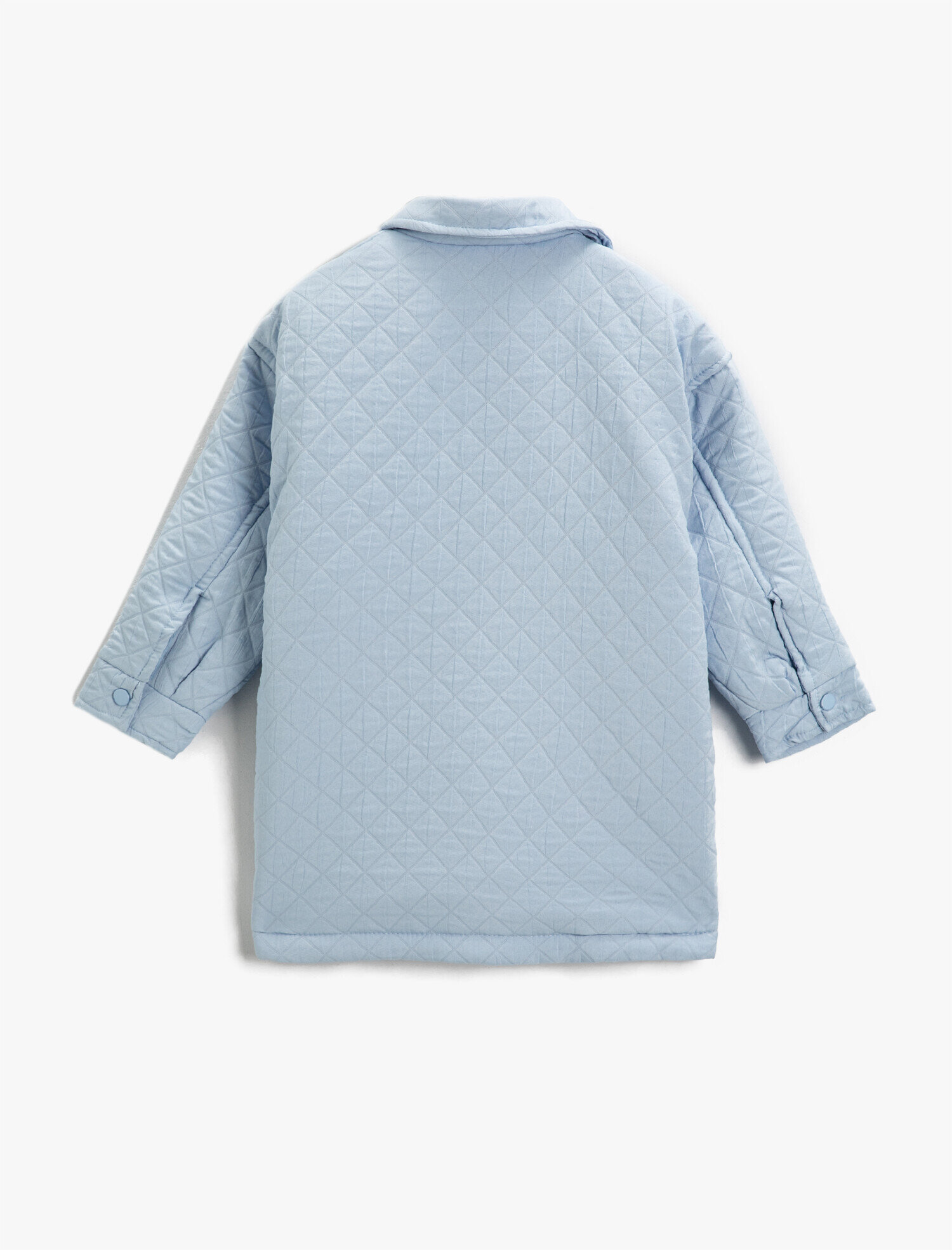  Kız Çocuk Kapitone Gömlek Ceket Uzun Kollu Çift Cepli