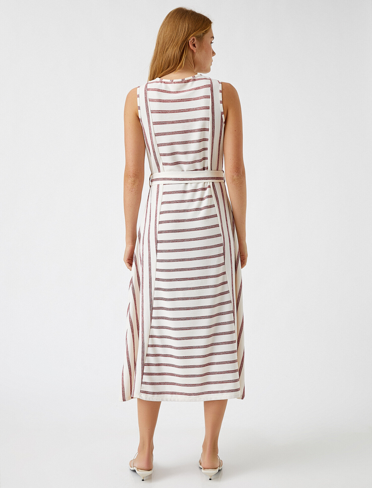   Beli Kuşaklı Midi Elbise