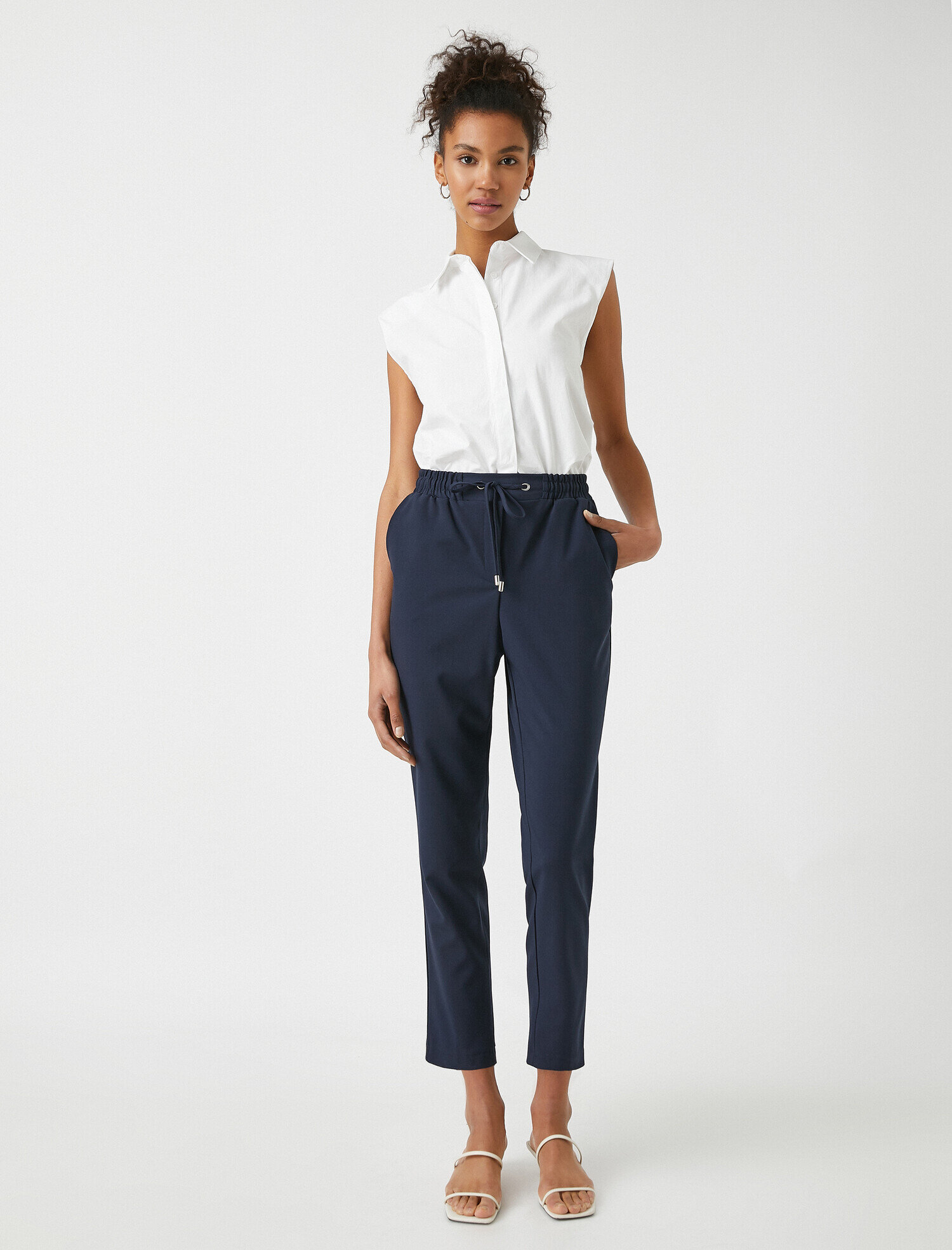   Beli Bağlamalı Yüksek Bel Pantolon