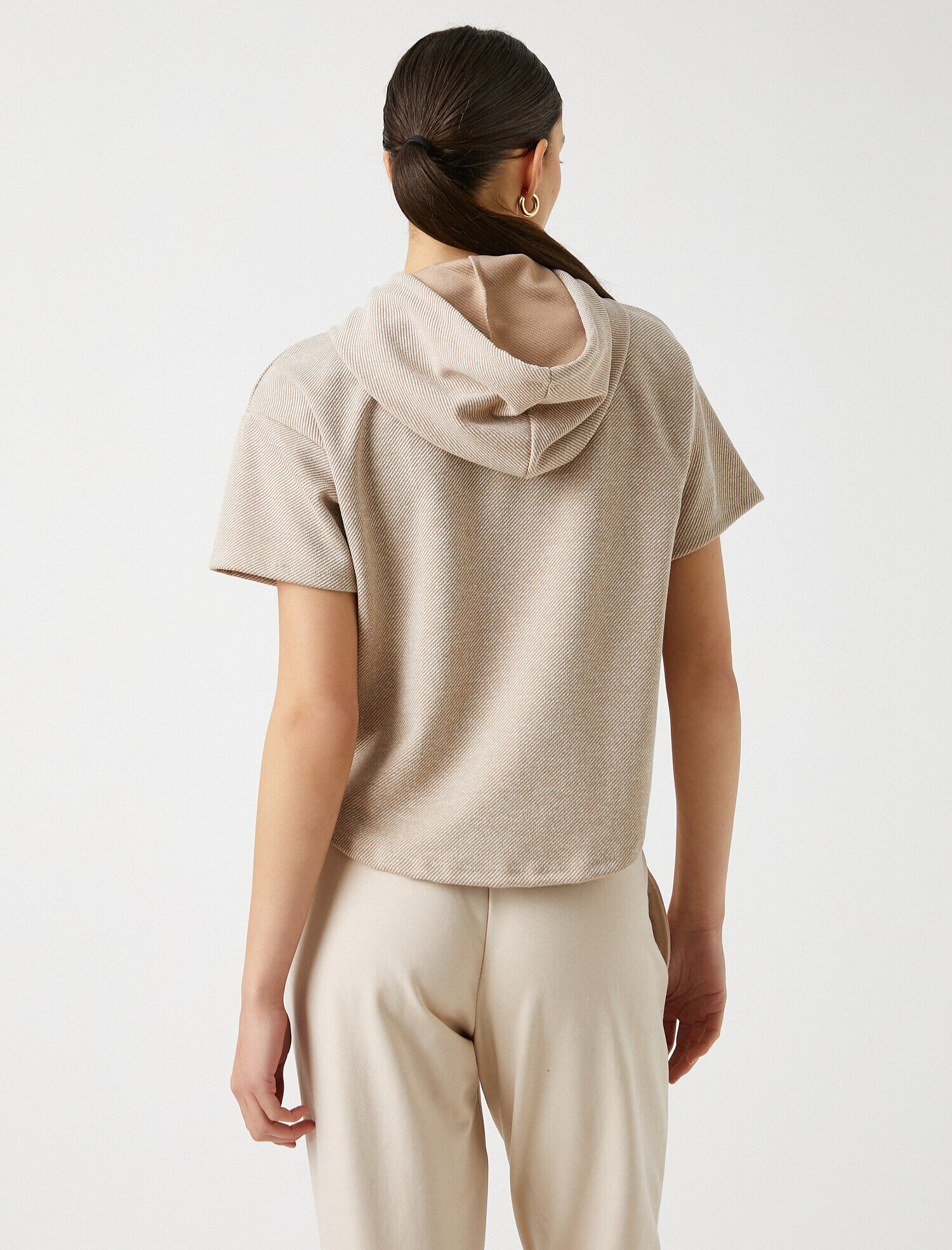   Kapüşonlu Kısa Kollu Tişört