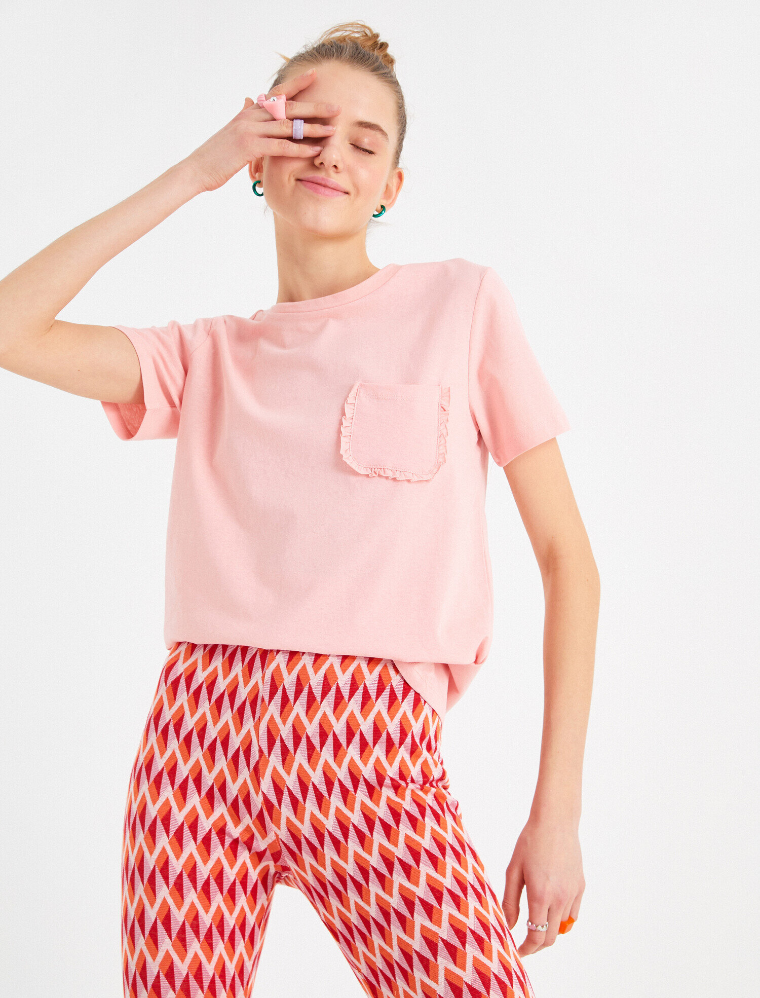   Kısa Kollu Bisiklet Yaka Tişört