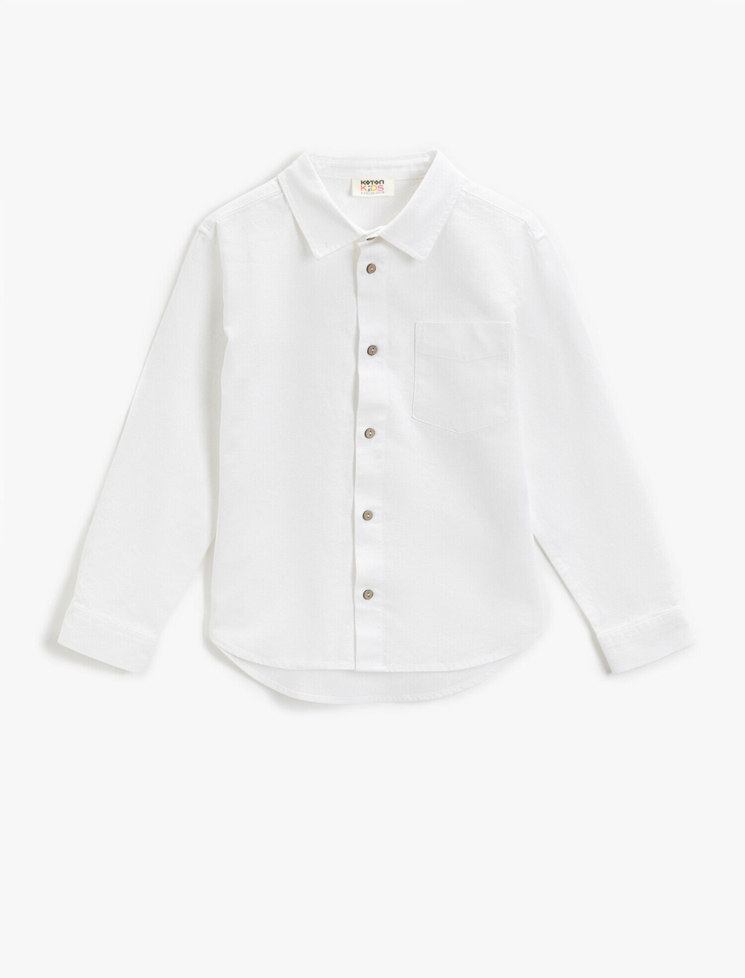  Erkek Çocuk Uzun Kollu Keten Gömlek Cepli