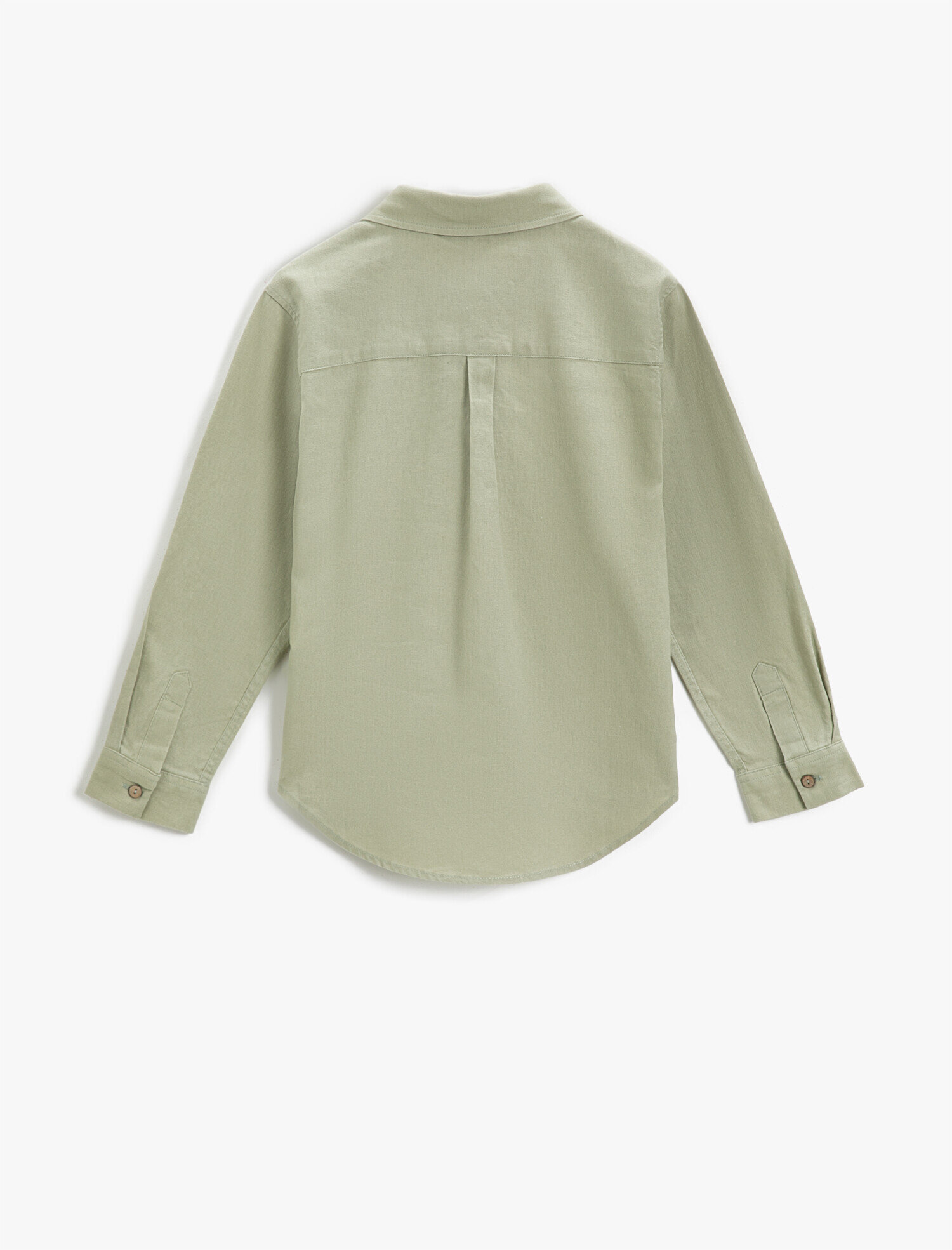  Erkek Çocuk Uzun Kollu Keten Gömlek Cepli