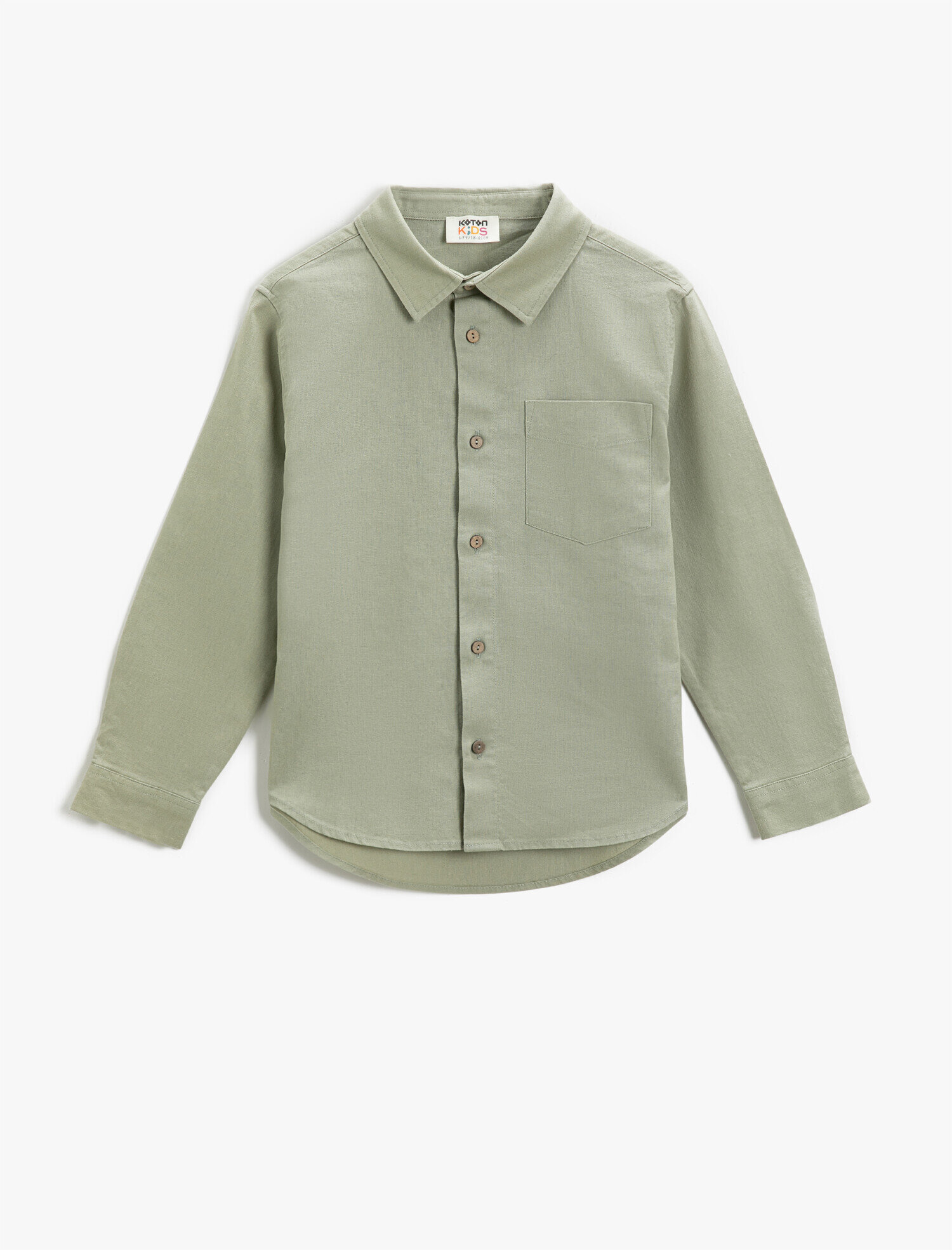  Erkek Çocuk Uzun Kollu Keten Gömlek Cepli