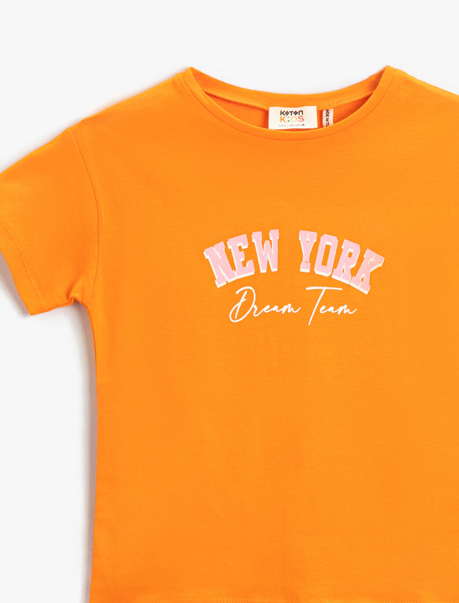  Kız Çocuk Şehir Baskılı Kısa Kollu Tişört Pamuklu