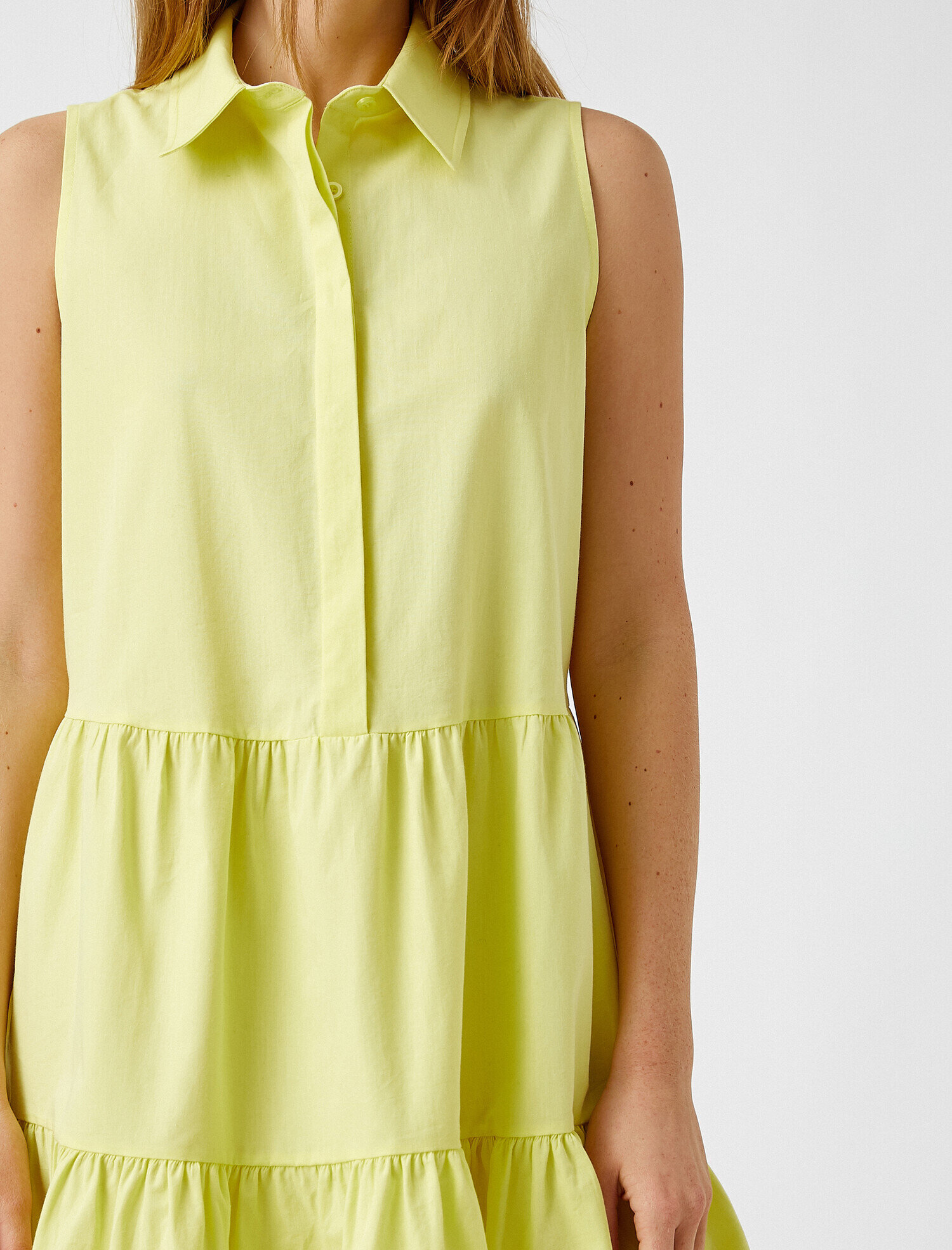 Koton Pamuklu Fırfırlı Poplin Mini Elbise. 5
