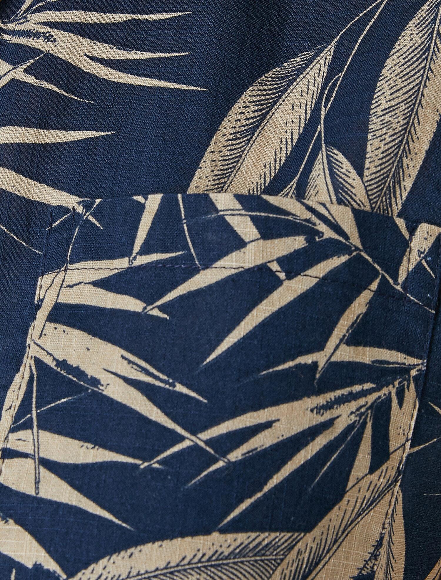   Kısa Kollu Desenli Pamuklu Gömlek