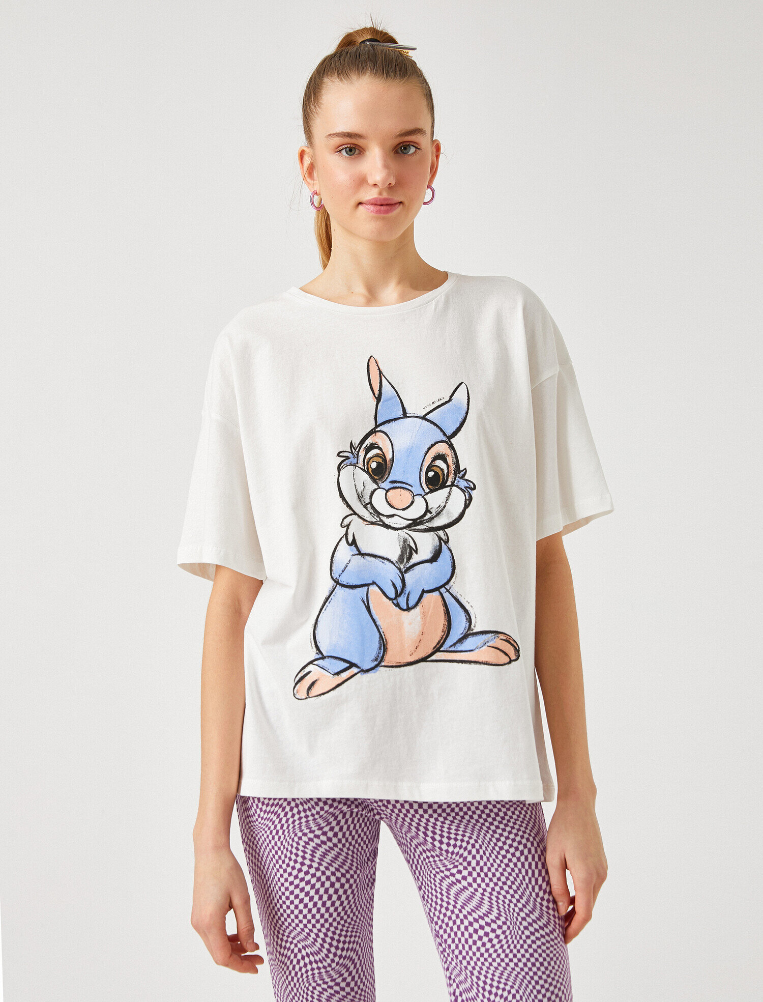   Kısa Kollu Baskılı Oversize Tişört