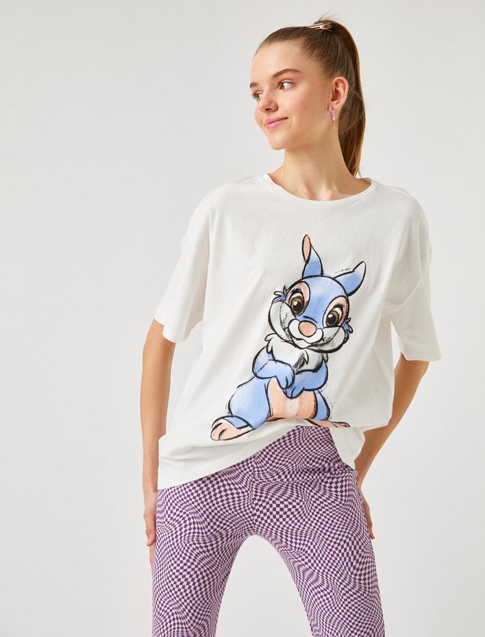  Kısa Kollu Baskılı Oversize Tişört