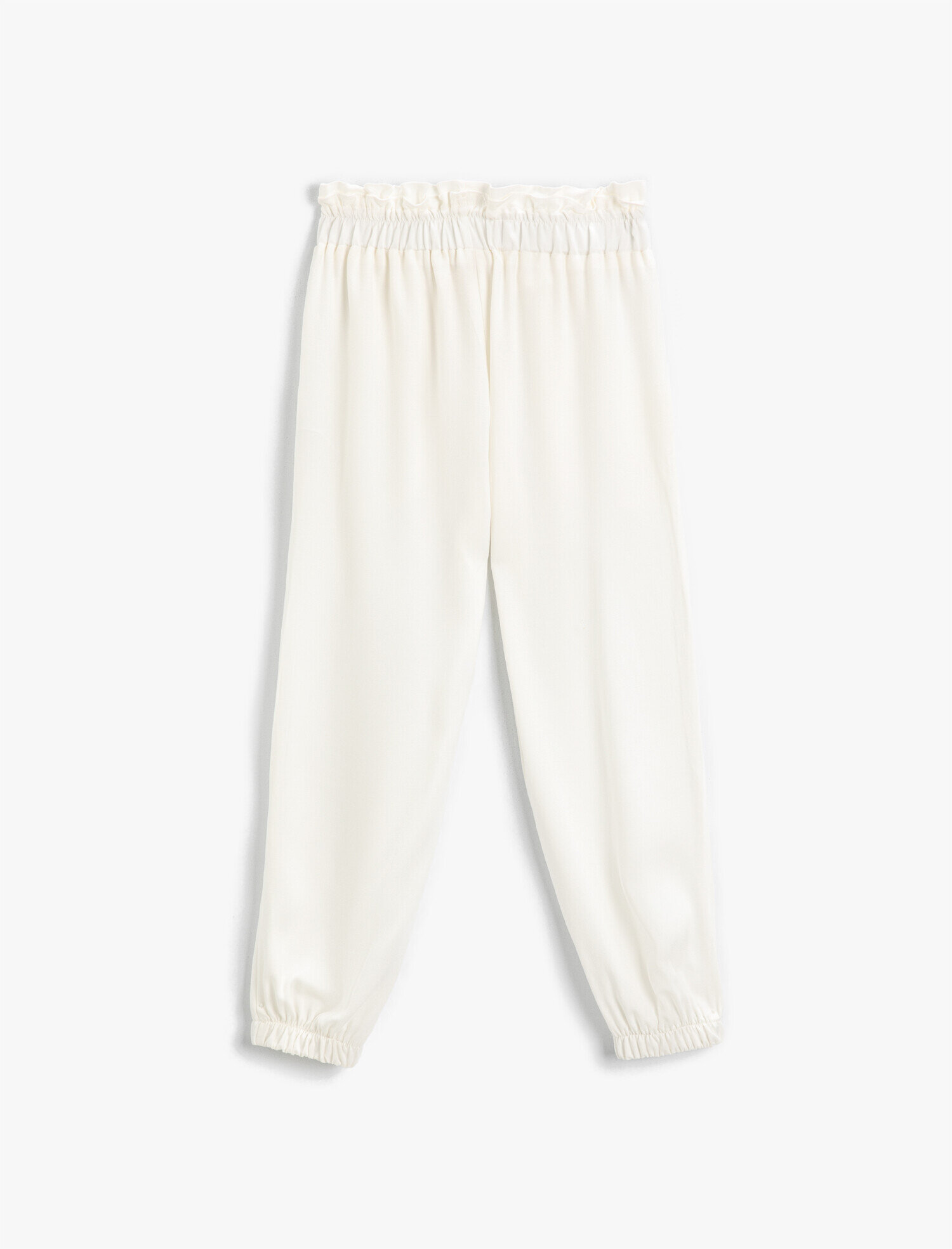  Kız Çocuk Geniş Paça Jogger Pantolon Beli Bağcıklı