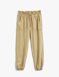 Geniş Paça Jogger Pantolon Beli Bağcıklı