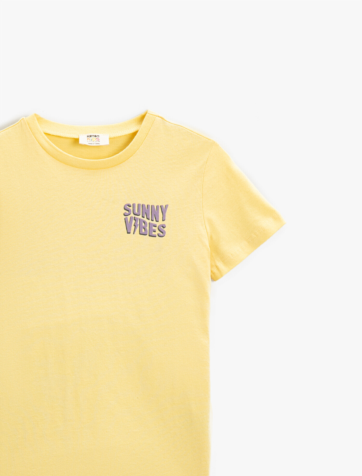  Erkek Çocuk Slogan Baskılı Kısa Kollu Tişört Pamuklu