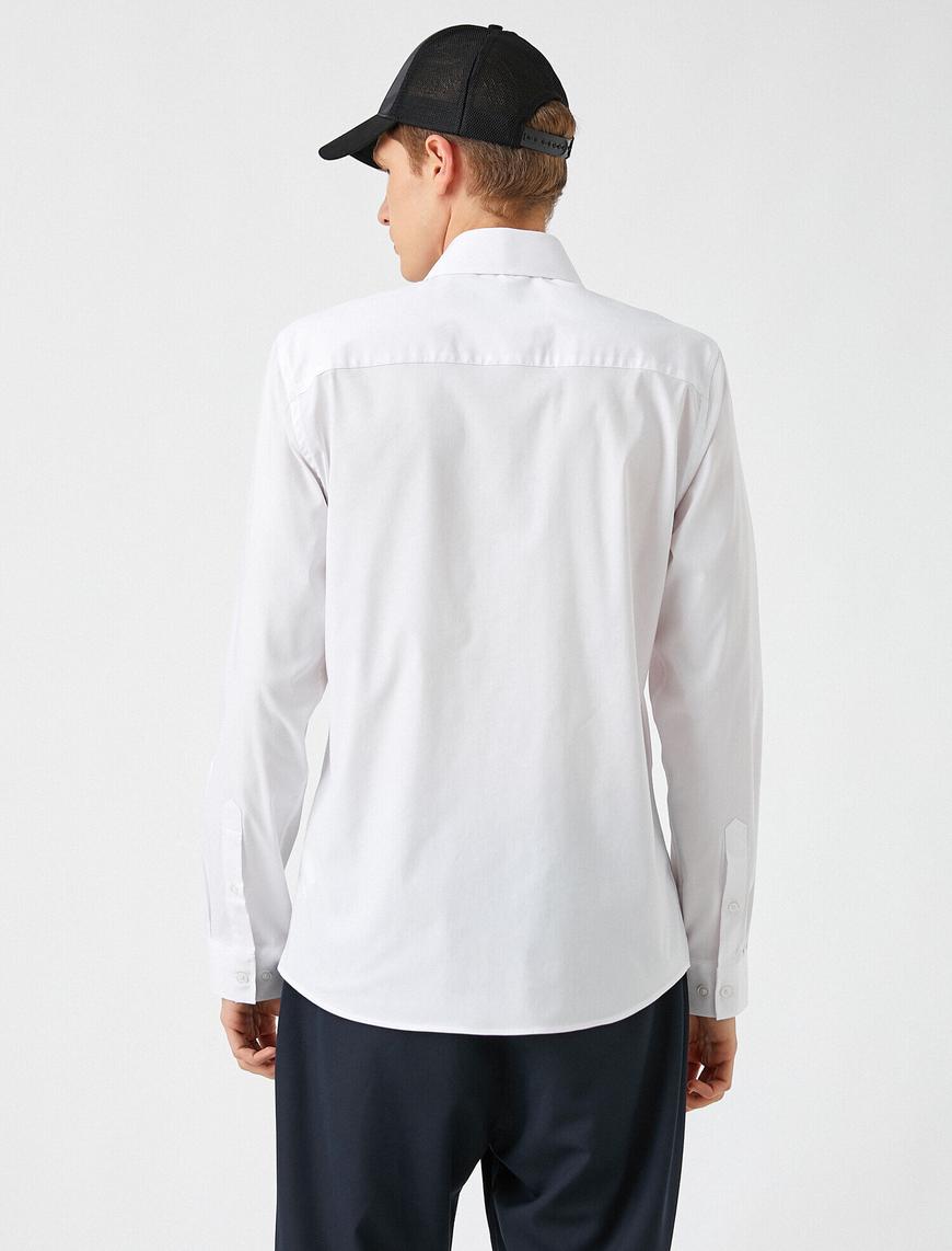   Spor Gömlek Mikro Desenli Slim Fit Non Iron