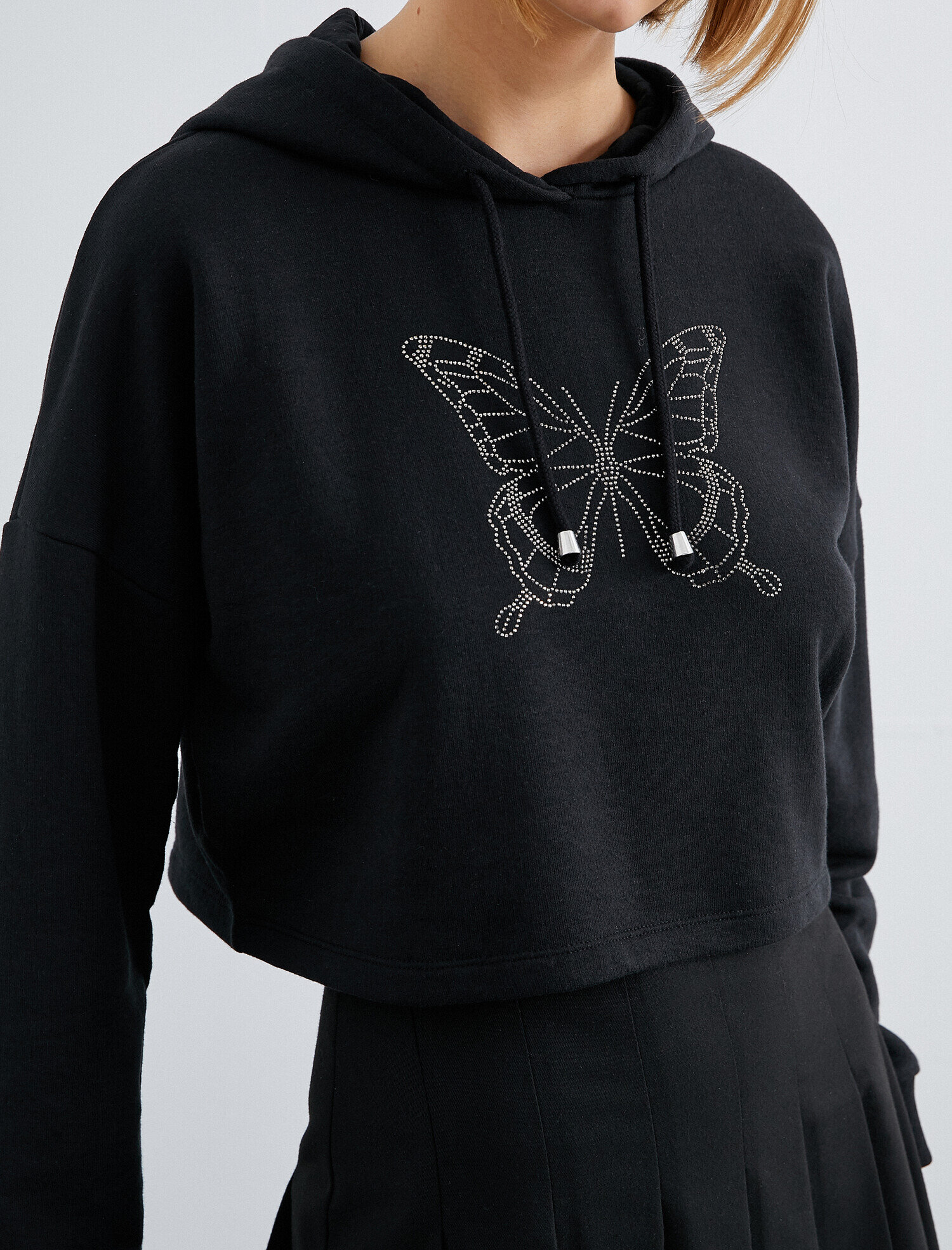   Kapüşonlu İşlemeli Sweatshirt