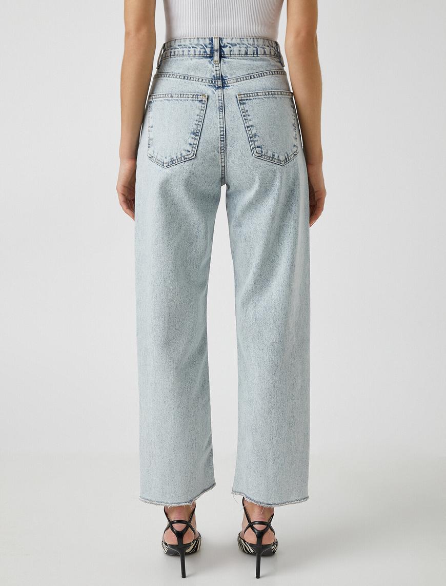   Yüksek Bel Geniş Paça Kot Pantolon - Straight Fit Jean