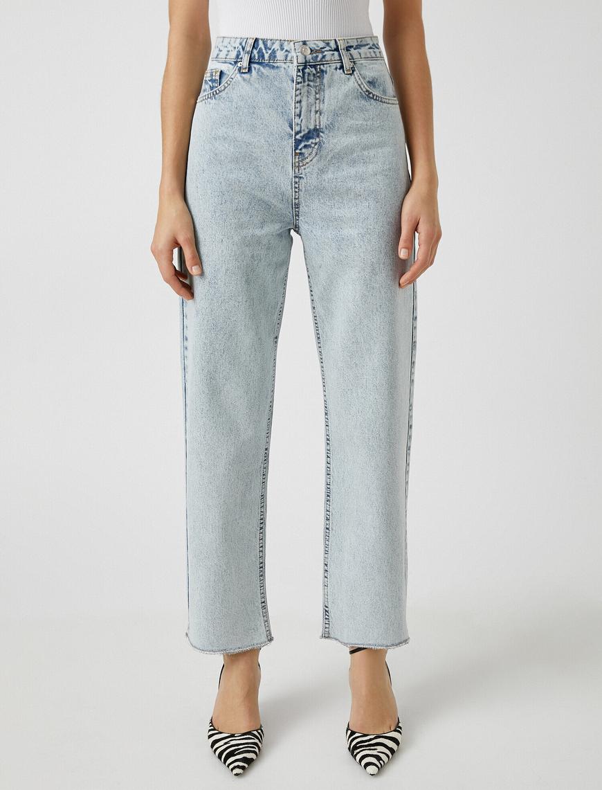  Yüksek Bel Geniş Paça Kot Pantolon - Straight Fit Jean