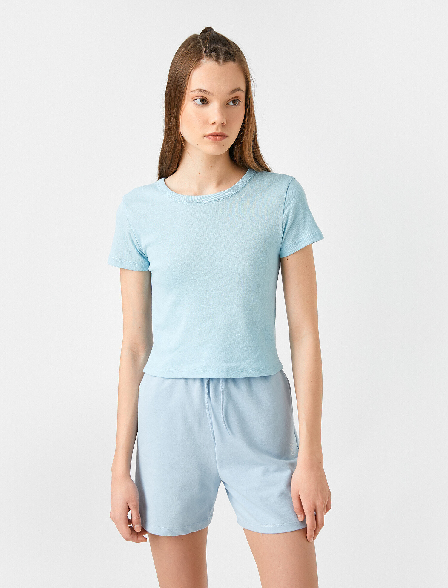   Tshirt Kısa Kollu Bisiklet Yaka Pamuklu