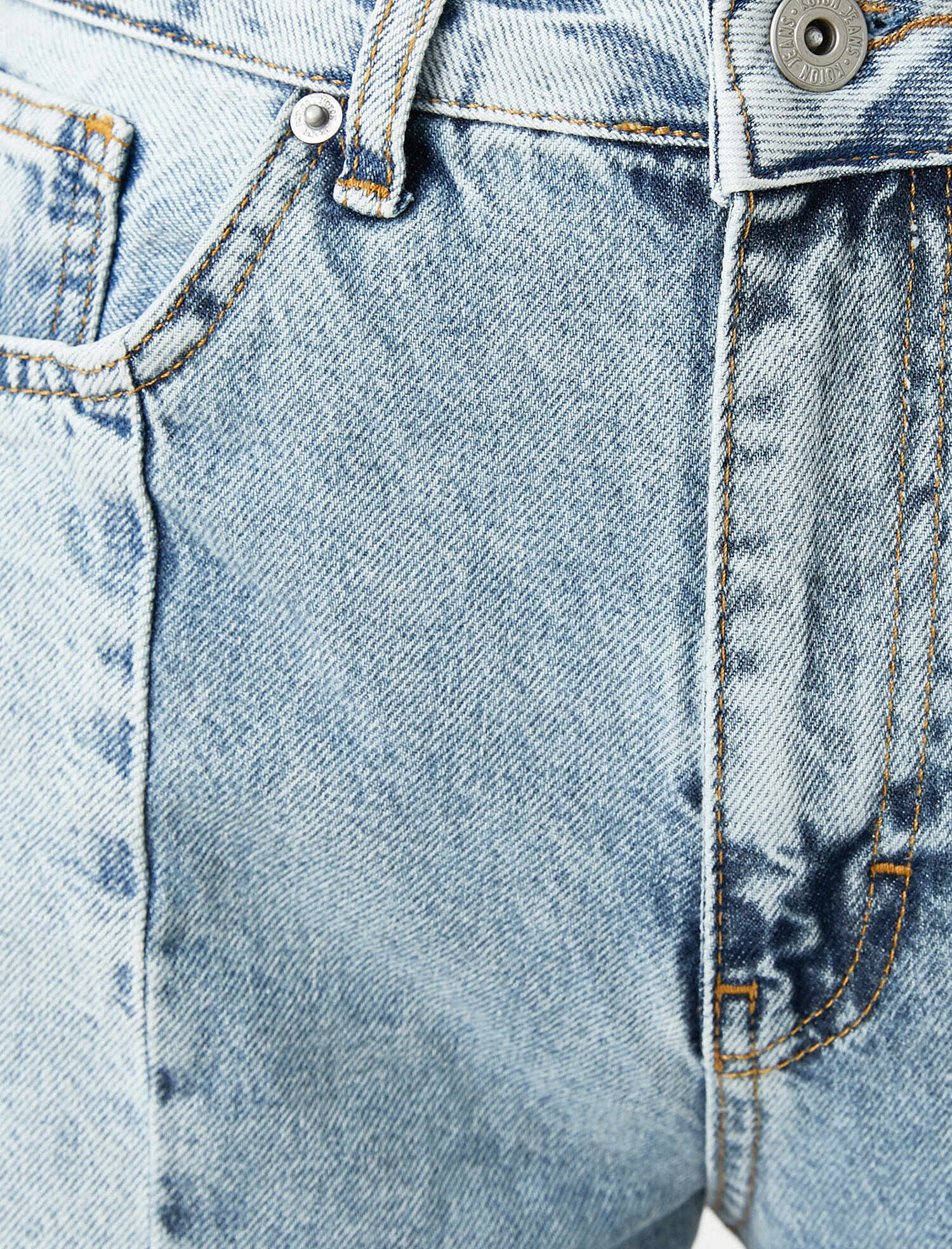 Koton Yüksek Bel Bloklu Kot Pantolon - Longer Straight Fit Jean. 7