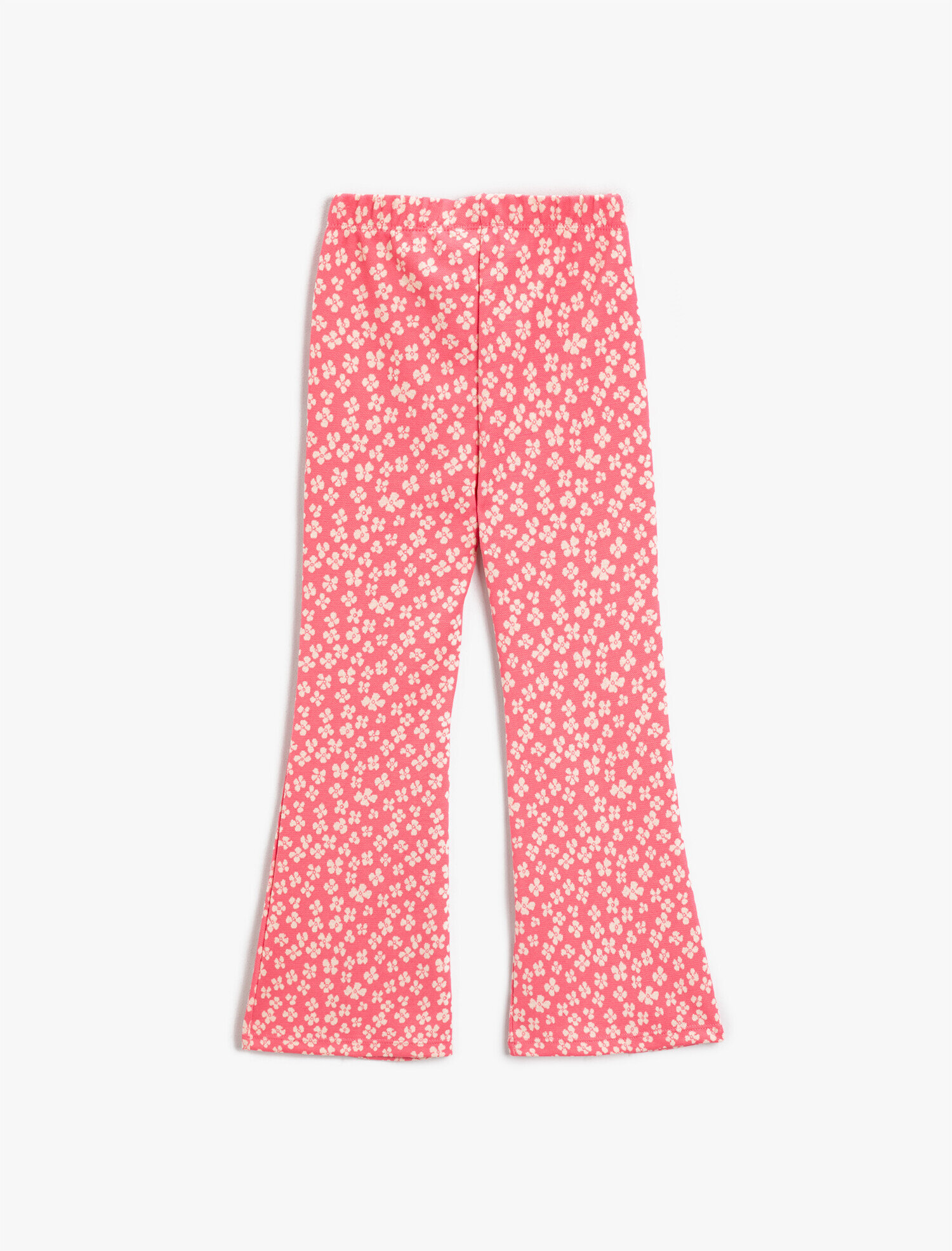  Kız Çocuk Yırtmaç Detaylı Çiçekli Pantolon
