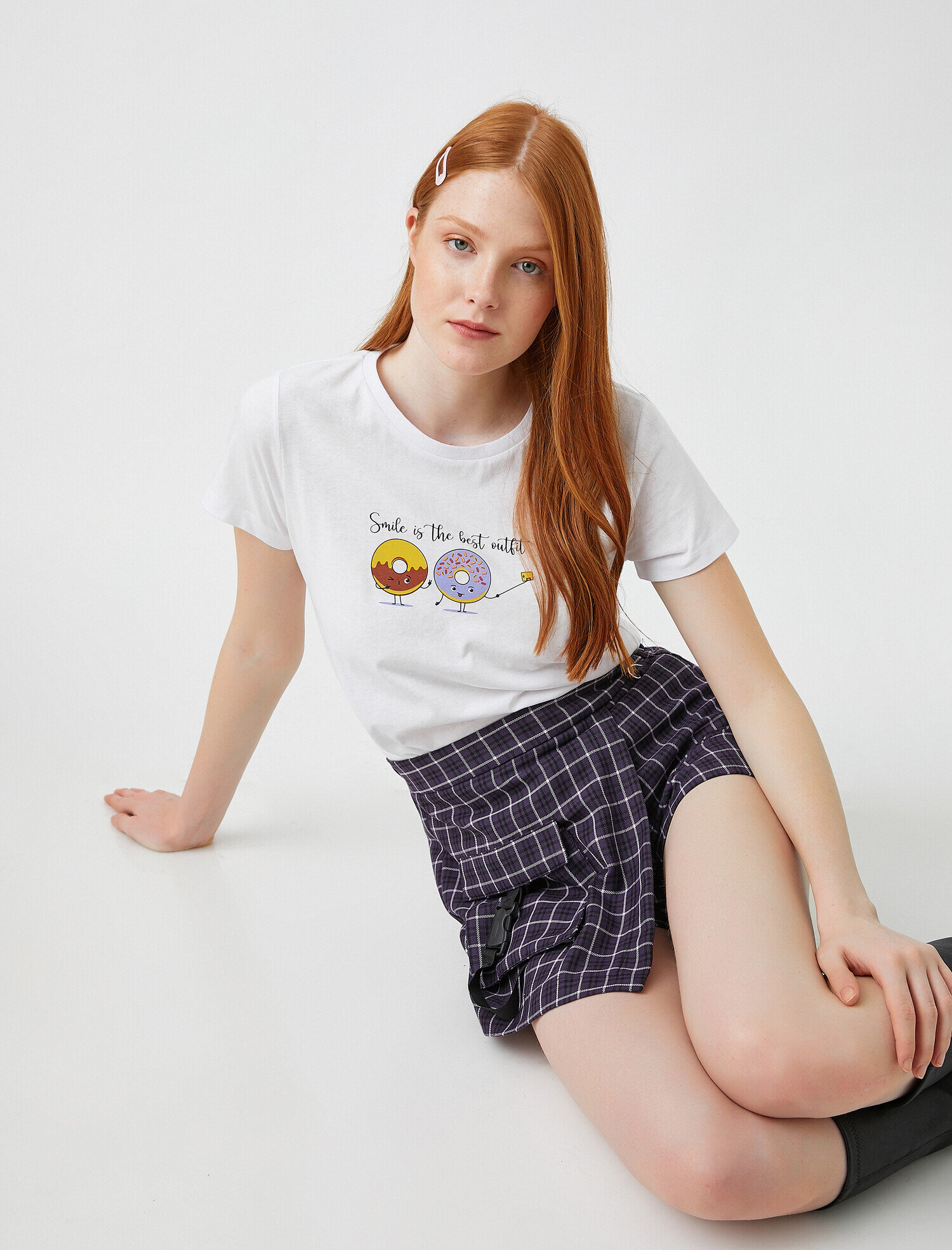   Baskılı Kısa Kollu Pamuklu Tişört