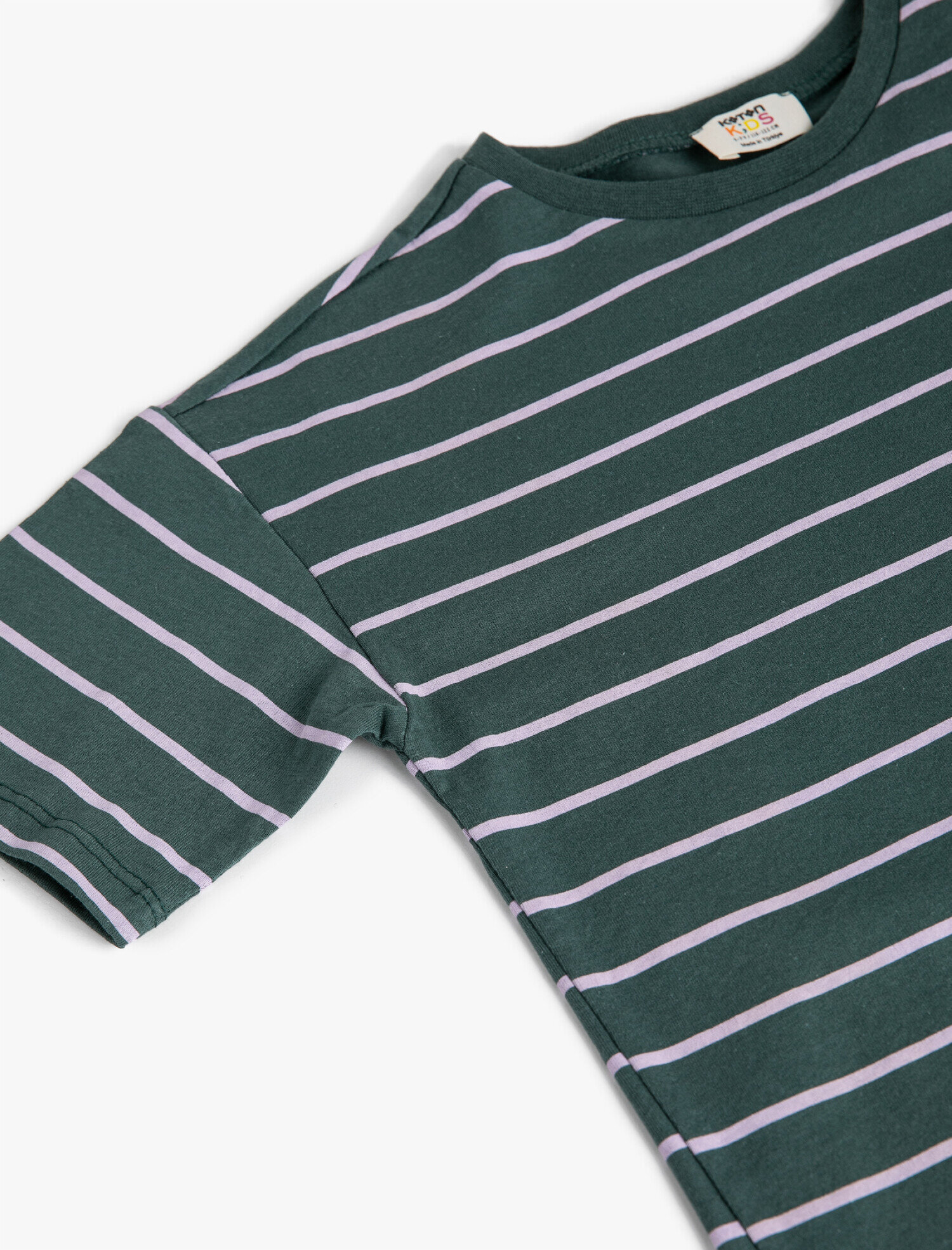  Erkek Çocuk Çizgili Kısa Kollu Tişört Pamuklu