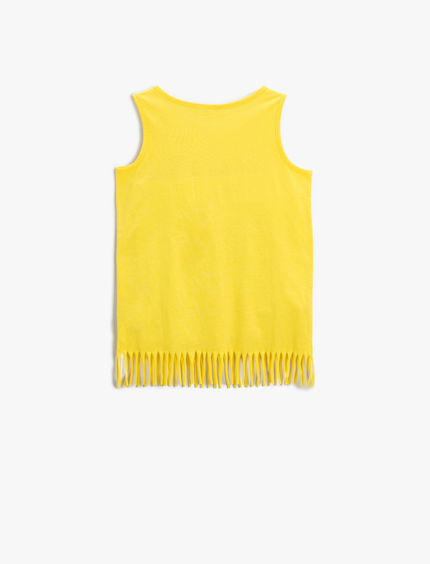  Kız Çocuk Slogan Baskılı Püsküllü Atlet Pamuklu